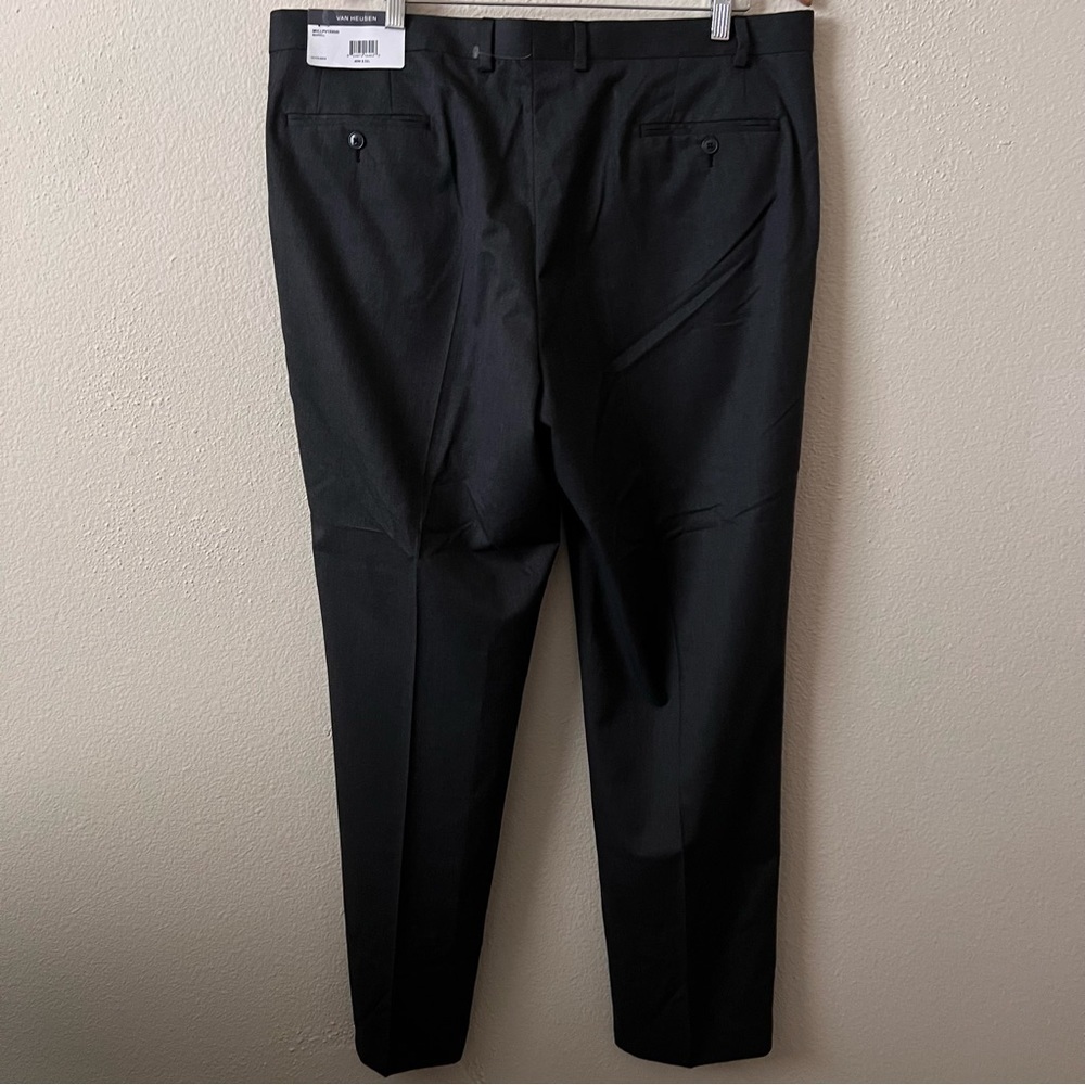 Van Heusen 40 x 32 Dark Gray Manvell Suit Separates Regular Fit Dress Pants - Picture 7 of 10